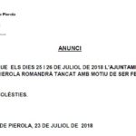 Horari de l’Ajuntament durant la Festa Major