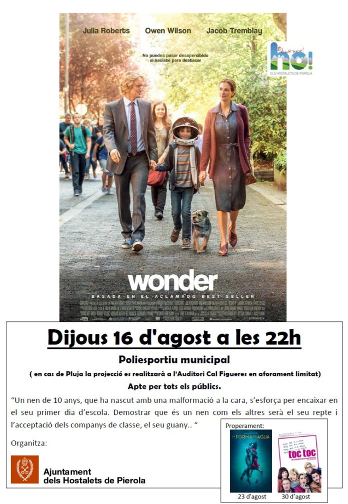 cinema 16 agost wonder