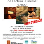 10 novembre. Club de Lectura i Cinema: Carol