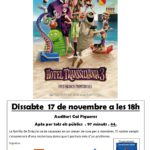 17 novembre. Cinema familiar en català: Hotel Transsilvània 3
