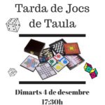 4 desembre. Punt Jove. Taller jocs de taula