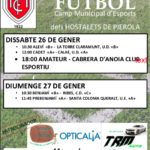 26 i 27 gener. Partits de futbol al Camp Municipal d'Esports