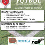 23 i 24 març. Partits de futbol al Camp Municipal d'Esports