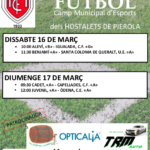 16 i 17 març. Partits de futbol al Camp Municipal d’Esports