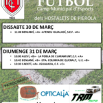 30 i 31 març. Partits de futbol al Camp Municipal d’Esports