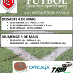 4 i 5 maig. Partits de futbol al Camp Municipal d'Esports