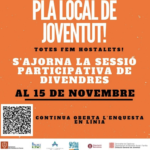 18 octubre. Pla Local de Joventut (ajornat al 15 de novembre)