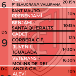 9 i 10 novembre. Partits de futbol