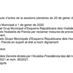 3 març. Ple en sessió ordinària