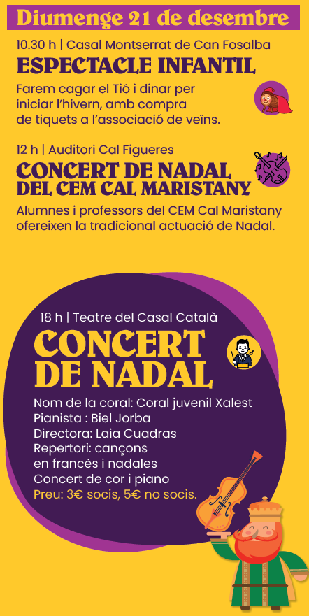 Caga Tió a Can Fosalba, Concerts CEM i Casal (Nadal)